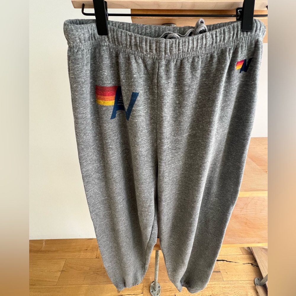 Aviator Nation Heather Gray Logo Sweatpants XL